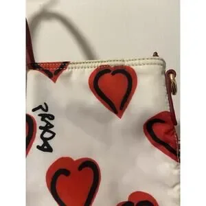 Prada Bags Prada Nylon Saffiano White Red Heart Motif Hand